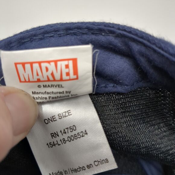 Captain America Snapback Hat Blue One Size Adjustable 6 Panel Marvel Avengers - Picture 9 of 9